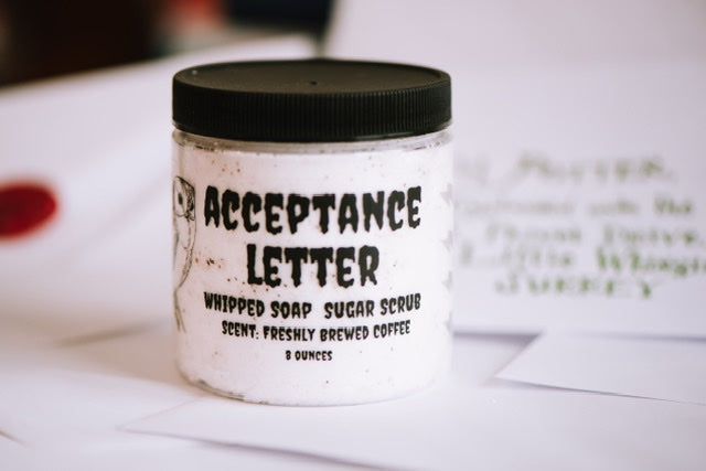 Acceptance letter whipped soap scrub