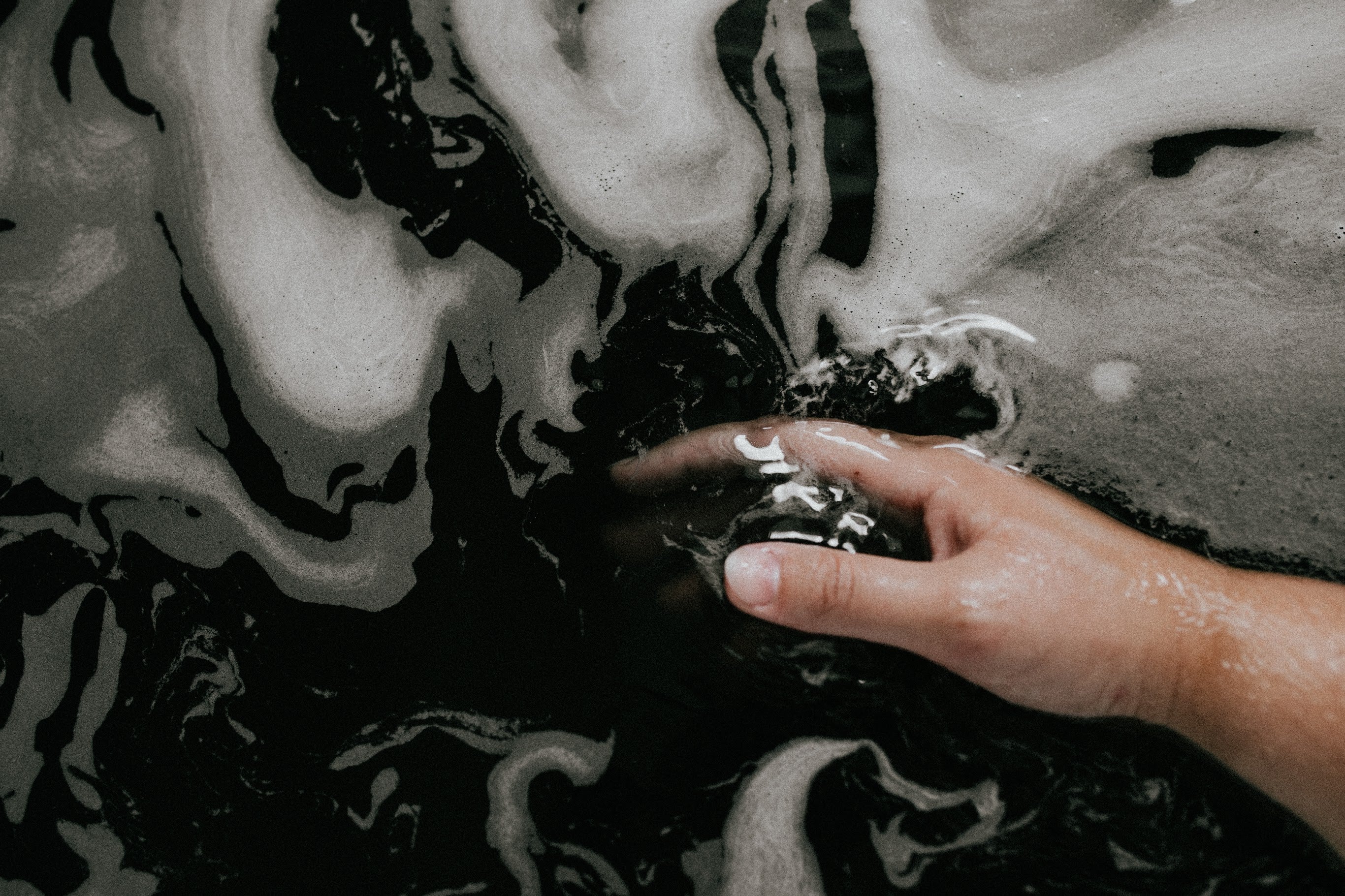 Black Bath Bomb water