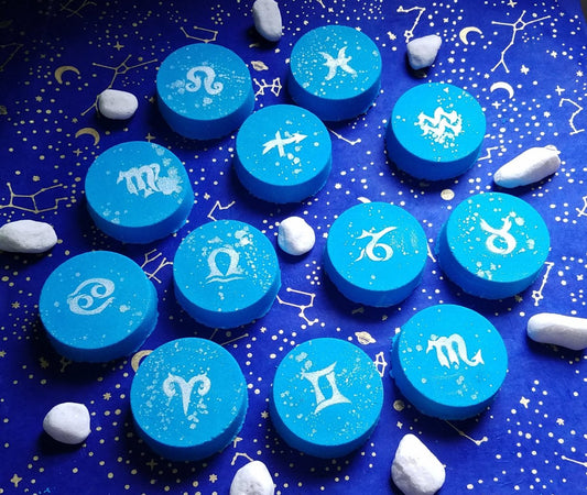 Astrology and Zodiac bath bombs. Pisces, Scorpio, Aquarius, Sagittarius, Taurus,  Leo,  cancer, libra ,Capricorn, Gemini, Aries, Virgo